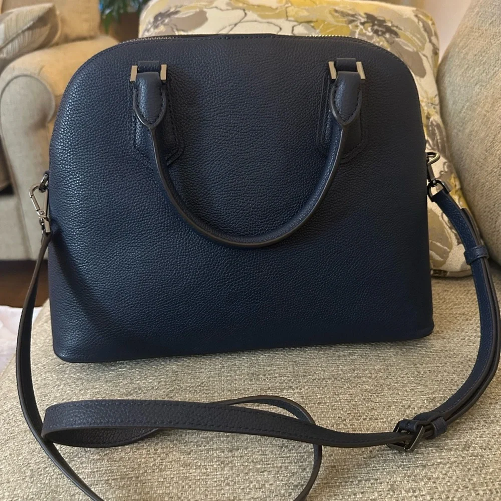 Michael Kors Navy Blue Adele Studded Women's Shoulder‎ Bag with Lock Charm - Picture 12 of 15